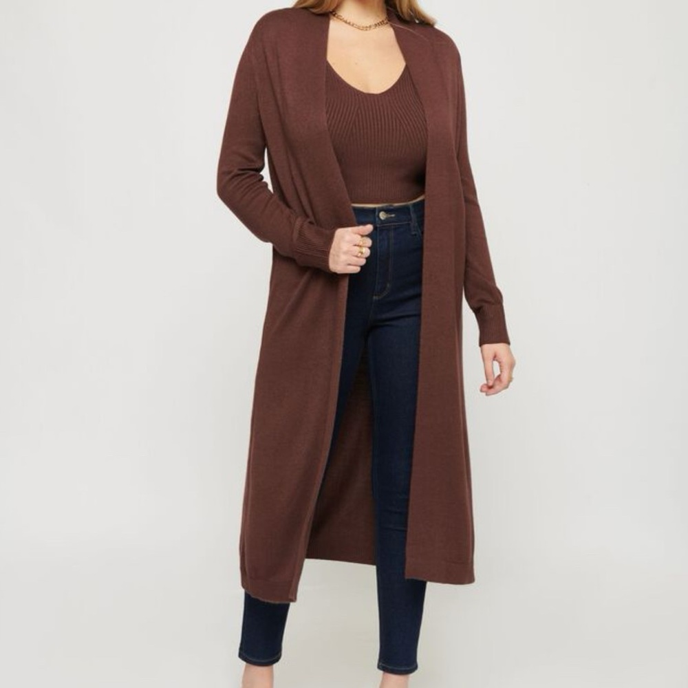 Maroon / burgundy full length cardigan